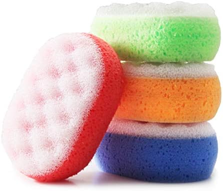 MartiniSPA Italian Made Energizing Body & Bath Sponge - 3 Pack All-in-One Body Sponge & Gommage Deep Exfoliating Scrub, Skin Care for Women and Men - Assorted Colors