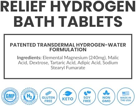 New Relief Hydrogen Bath Bomb Tablets: Relax Muscles, Soothe Discomfort, and Recover Naturally – Magnesium Hydrogen Soak (60 Tablets)