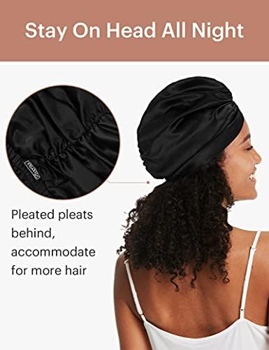 LilySilk Silk Bonnet for Sleeping Womens 100% Mulberry Silk Sleep Cap Hair Wrap for Curly Long Hair