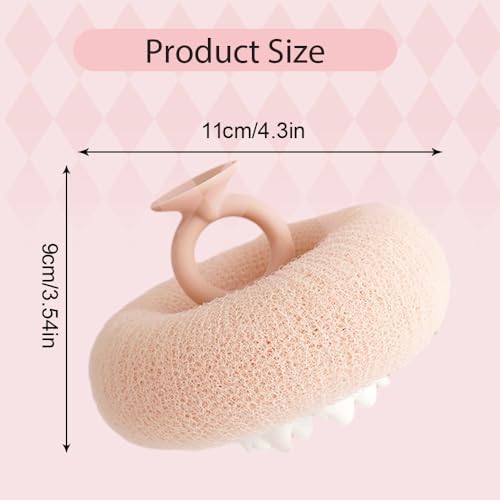 Super Soft Sunflower Suction Cup Bath Ball, 2025 Upgraded 2-in-1 Sunflower Bath Ball, Exfoliating Shower Sponge Cleaning Brush with Suction Cup Shower Sponges for Women Men (Apricot+Green)