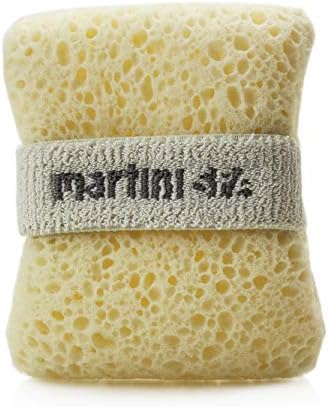 MartiniSPA Exfoliating Body & Shower Sponge with Soap Pocket. All Natural Italian Deep Cleansing Sponge with Soap Saver Pouch & Hand Strap for Men & Women - Use in Shower or Bath - 2 Units/Beige Color