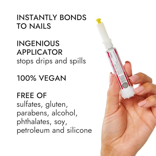 Beauty Secrets Drip & Clog Proof Nail Glue (2 Pack) Bundled with Nail File Black Cushion Medium Coarse 180/100 Grit by Beauty Secrets