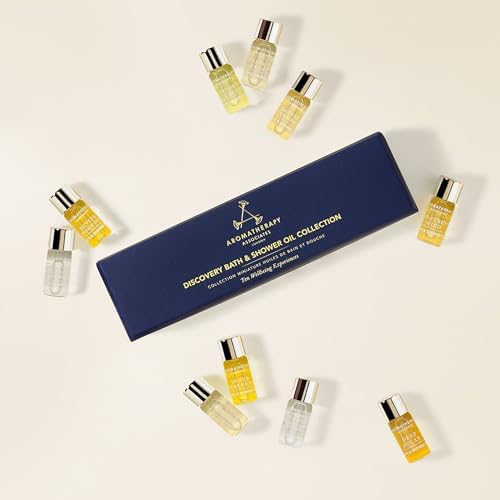 Aromatherapy Associates Essential Oil Blends – Luxury Shower and Body Oils for Dry Skin, Daily Aromatherapy Care for Men & Women, 10-Pack (0.10 fl oz Each) in Decorative Gift Box