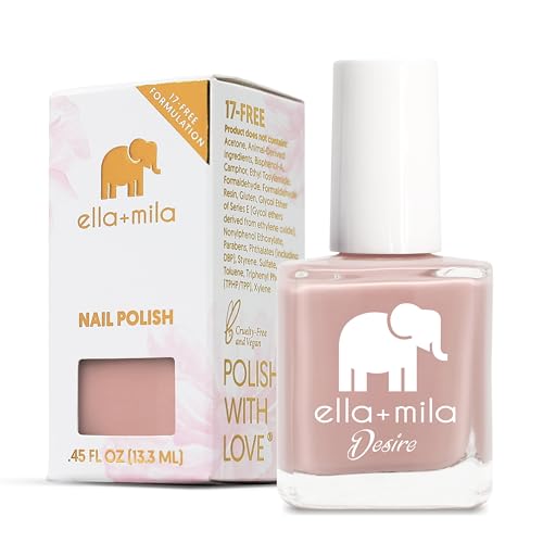 ella+mila Desert Suede Nail Polish - Quick Drying Nude Nail Polish - "17-Free" & Chip Resistant Nude Brown Nail Polish - Vegan & Cruelty-Free Regular Nail Polish - Fast Dry Nail Polish (0.45 Fl.Oz.)
