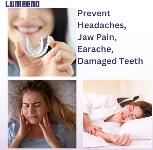 Mouth Guard for Grinding Teeth at Night Guards for Teeth Grinding 8-Pack (2 Sizes) and 2 Travel Cases Trimmable Design Hot Water Fit Mouthguard for Tooth Protection