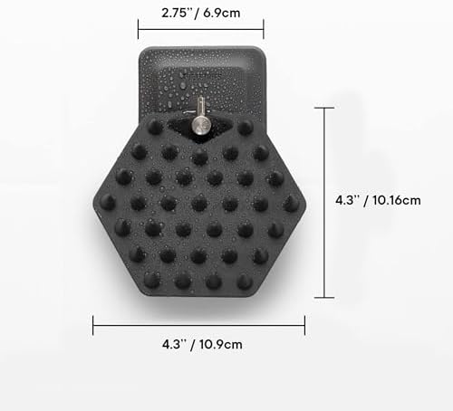TOOLETRIES Scalp Scrubber & Hook - Silicone Exfoliating Hair Scrubber for Men, Bath & Shower Accessories - Features Silicone-Grip Technology, Removable & Reusable