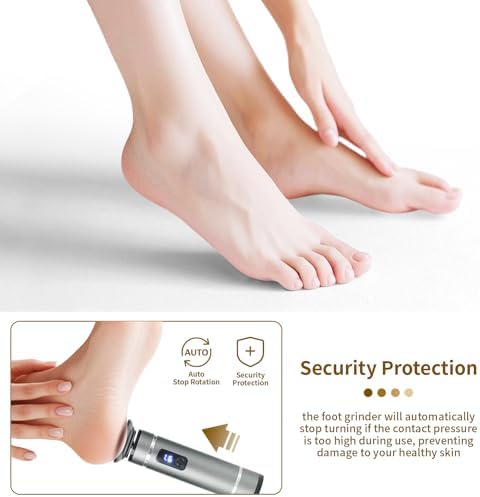 The 2025 Latest Model Electric Feet Callus Remover,Electric Foot Files for Men & Women,Electric Callus Remover for Feet Dead Skin and Calluse,Rechargeable Digital Feet Callus with 4 Grinding Heads