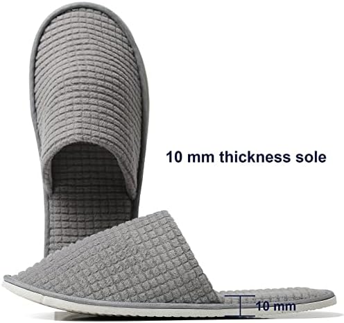 SPA Guest Slippers, 6/12 Pairs Reusable Washable Unisex Spa Slippers for Hotel Bedroom Wedding Party Travel