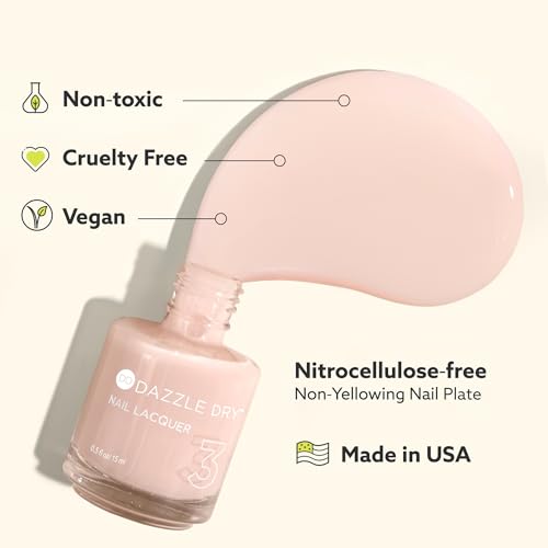 Dazzle Dry Nail Lacquer (Step 3) - Strawberry Macaron - A semi-sheer pale strawberry with lavender undertones. (0.5 fl oz)