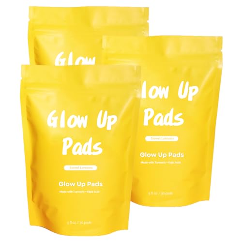 Sugar Baby Turmeric Kojic Pads, Glow up Pads - Turmeric & Kojic Acid Pads 30 ct, Turmeric Skin Care Pads, Natural Compressed Sponge for Back and Face Cleansing & Exfoliating (3Pack (90pcs))