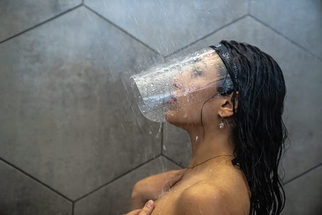 Plus-Keeps your face dry while you're showering & shampooing. Any reason to keep your face dry while in the shower.