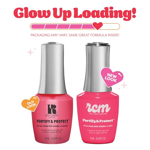 RC Red Carpet Manicure Fortify & Protect LED Gel Base Coat – Strengthens Nails with Vitamin A & Biotin, Prevents Brittleness, Long-Lasting Gel Nail Protection for Healthier, Stronger Nails (0.3 Fl Oz)