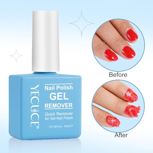 Gel Nail Polish Remover, (2PCS) Gel Polish Remover No Need for Foil, Soaking or Wrapping, Remove Nail Polish within 3-5 Minutes, No Hurt 0.5 Fl Oz