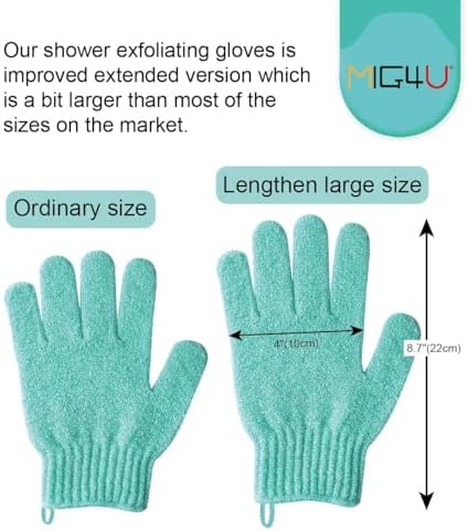 MIG4U Shower Exfoliating Scrub Gloves, Bathing Gloves Body Wash Dead Skin Removal Deep Cleansing Sponge Loofah for Women Men