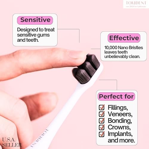 Replacement Brush Heads for Philips Sonicare Electric Brush - Ultra Soft Toothbrush Heads for Sensitive Teeth & Gums - Replacement Head with 10,000 Wave Cut Nano Bristles - 4 Pack - Charcoal Black