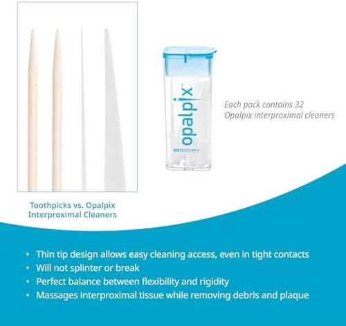 Opalpix Dental Picks (10 Pack) 32ct in Each Pack. Toothpicks. Plastic Tooth Dental Pick Oral Care Soft Gum Floss Picks.Will NOT Break or Splinter