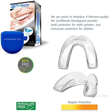 Pack of 6 Moldable Mouth Guard for Teeth Grinding Clenching Bruxism, Sport Athletic, Whitening Tray