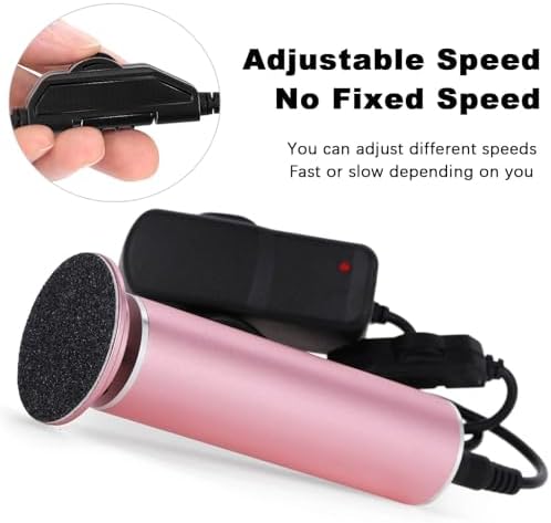 Electric Callus Remover for Feet Adjustable Speed, Powerful Foot Scrubber Electric Foot Callus Remover Heel File with 60PCS Sanding Discs Pedicure Tools for Feet Dead Skin Foot Grinder, Pink