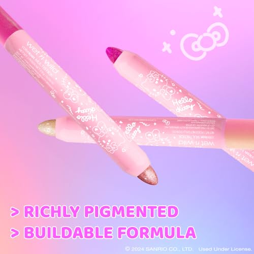 wet n wild Hello Kitty 3-Piece Multi Stick Set, Multi-Functional Versatile Shades, Shimmery Rich Pigmented Cream to Powder Glittery Formula, Cruelty-Free & Vegan