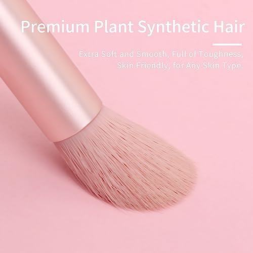 Pink Portable Eye Shadow Brush Set, Vegan Eyeshadow Brushes Set, Small Nose Contour Brush, Diamond Eyeshadow Brush, Eyeshadow Blending Brush, Colorful Eye Makeup Brushes Set Professional.