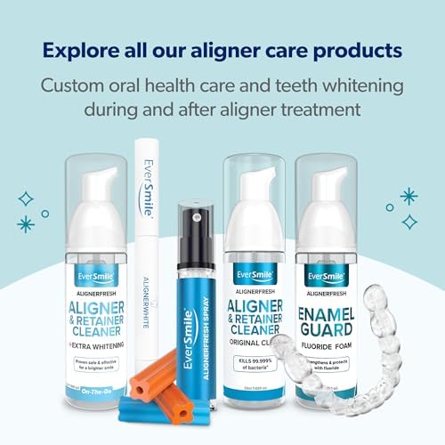 EverSmile AlignerFresh Enamel Guard Fluoride Foam – Aligner & Retainer Cleaner/Whitener with Enamel Protection – Strengthens, Protects & Whitens Teeth, Eliminates Bacteria – Fresh Mint, 1 Pack (50ml)
