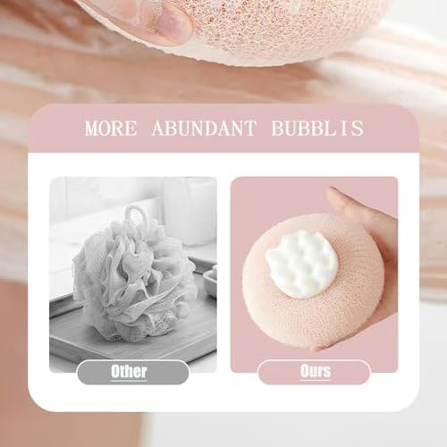 Super Soft Sunflower Suction Cup Bath Ball, 2025 Upgraded 2-in-1 Sunflower Ball Exfoliating Bath Sponge Cleaning Brush, Mesh Shower Body Sponge Accessories for Women, Men Shower (4 Color)