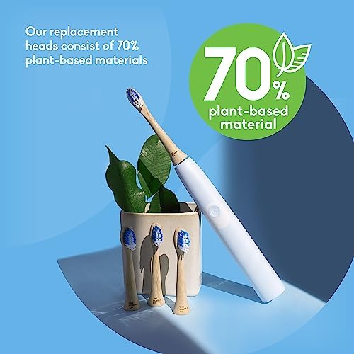 The Humble Co. Plant Based Electric Toothbrush Heads 4pk - Replacement Heads Compatible with Philips Sonicare Toothbrush, Helps Remove Plaque and Eliminate Bad Breath (Charcoal)