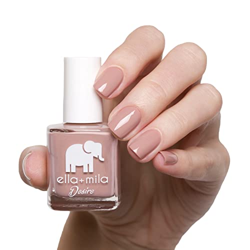 ella+mila Desert Suede Nail Polish - Quick Drying Nude Nail Polish - "17-Free" & Chip Resistant Nude Brown Nail Polish - Vegan & Cruelty-Free Regular Nail Polish - Fast Dry Nail Polish (0.45 Fl.Oz.)