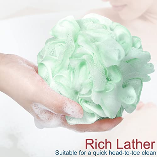 Shellwei 48 Pack Bath Sponge Shower Loofahs Bulk Pack 50g Soft Net Body Scrubber Shower Pouf Sponge Ball Body Exfoliating Bath Scrunchies for Men and Women