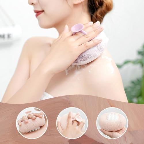Super Soft Sunflower Suction Cup Bath Ball, 2025 Upgraded 2-in-1 Sunflower Bath Ball Exfoliating Shower Brushes, Sponge Cleaning Brush Suction Cup Bath Ball with Finger Rings (A-2Pcs)