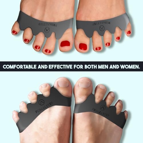 VYCE PrimalStep Toe Separators - Over 50% Thicker and More Durable than ALL Others - Doctor Recommended - Designed in the USA - 4 pack (1 Pair Size Large, 1 Pair of Size S/M)