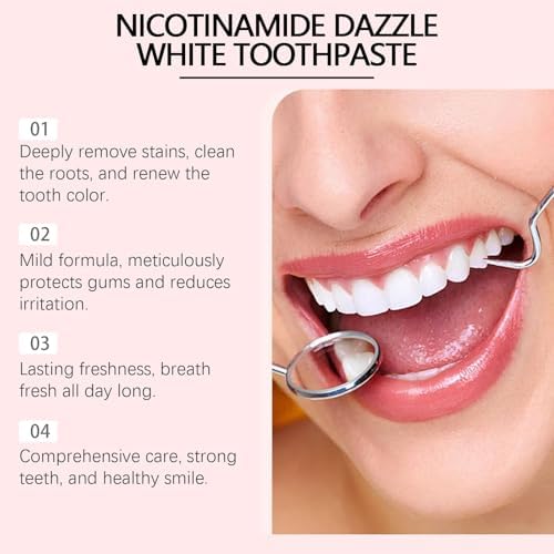 Niacinamide whitening Toothpaste - Fluoride-Free, Intensive Toothpaste Whitening for Fresh Breath, Gentle Mint (3)