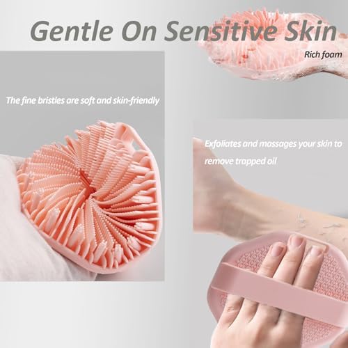 Suddies Body Scrubber, Silicone Body Scrubber, Silicone Loofah, Body Scrub Brush for Effective Showering Exfoliation, Travel Loofah for Women & Men for Delicate Skin (Green)