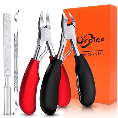 Toenail Clippers for Seniors Thick Toenails, Podiatrist Toenail Nipper, Professional Nail Clippers, Sharp Curved Blade, Ergonomic Non-Slip Long Handle, Toenail Clippers for Men Women Elderly