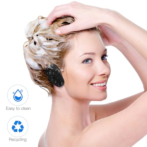 Salon Ear Heat Protector 10pcs Shower for Ear Plastic Hair Dye Coloring Cover Earmuffs Home Silicone Protectors Black Shield Salon Covers Hairdressing Shower, Dyeing Hair Dye Protector
