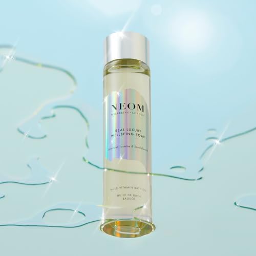 NEOM- Wellbeing Soak Bath Oil, 100ml (Real Luxury) | Lavender, Jasmine & Sandalwood | Rosehip, Coconut & Almond Oil