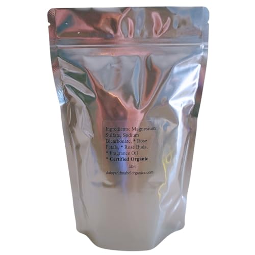 Epsom Salt Soak- Natural Aromatherapy With Organic Rose Petals & Lavender Essentail Oil Best For Relaxing 16 Oz Resealable Bag-Reusable Bag Included For Bath