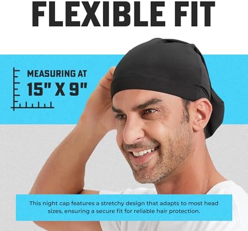Unisex Dreadlock Cap | Hair Bonnet for Sleeping | Prevents Frizz & Breakage | Hair Protection from Dust and Debris | Sleep Caps - 5-Pack | PRIMERIVER