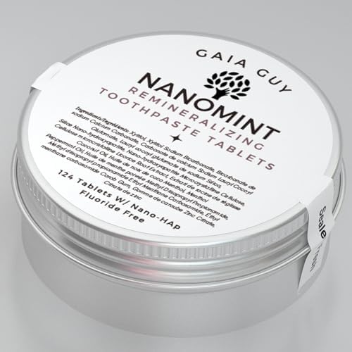 NanoMint | Remineralizing Toothpaste Tablets | Nano Hydroxyapatite Fluoride Free | 124 Toothpaste Tabs | Eco Friendly, Travel Mouthwash Tablets | Freshens Breath & Strengthens Tooth Enamel