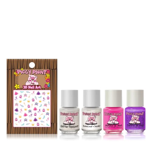 Piggy Paint | 100% Non-Toxic Girls Nail Polish | Safe, Cruelty-free, Vegan, & Scented for Kids | Showstopper Starter Set