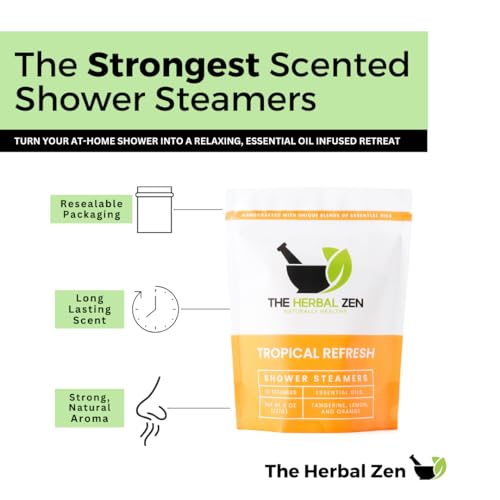 Tropical Refresh Shower Steamers Aromatherapy with Citrus Essential Oils,Made in the USA Shower Bomb Aromatherapy, Self Care Gift, Spa Day Gifts, Birthday Gifts, Gift for Her