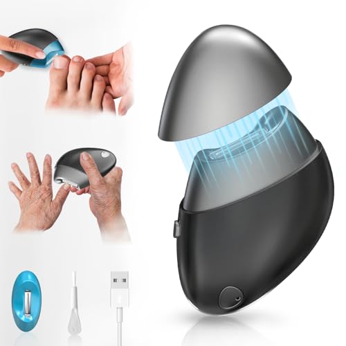 Electric Nail Clipper, Upgraded Toe Nail Clippers with Nail Scraps Storage, 2 Speeds, Magnetic Cover, Type-C Rechargeable, Safety Electric Nail File for Thick Toenails, Adult, Seniors, Men