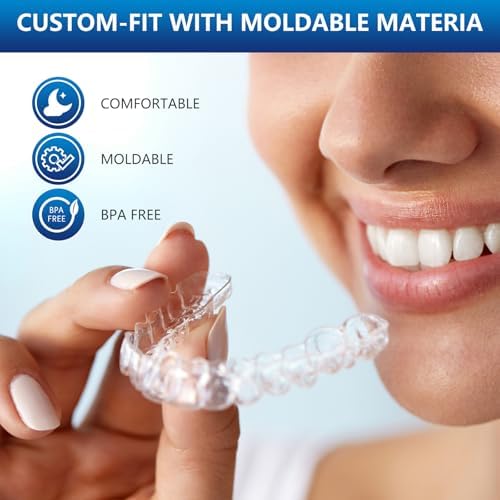 Mouth Guard for Grinding Teeth at Night, Night Guards for Bruxism, Mouthguards for Grinding of Teeth Nighttime, Dental Bite Guard for Adults of Clenching Teeth, 8 Pack with 12 Cleaning Tablets