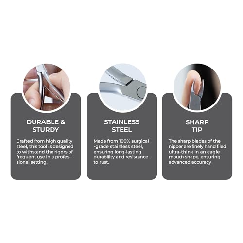 NGHIA Cuticle Nipper - D-01 (Stainless Steel) | Premium Quality for Nail Care | Durable and Sharp | Ergonomic Design | Grey Plated | Ideal for Salons and Home Use