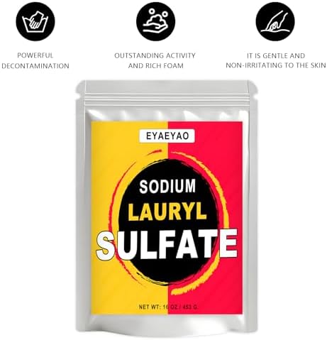 Sodium Dodecyl Sulfate, 1 Pound SDS Powder for Bath Bomb Making, Premium Sodium Lauryl Sulfate Powder, Sodium Dodecylsulfate for Soap Making, Bath Truffles and More (16 oz)