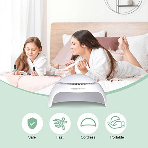 TOUCHBeauty Nail Dryer for Kids Teens Beginners: LED Fan & Light, Safe, Battery Powered, Non-Hands Tanned Version (TB-2130)