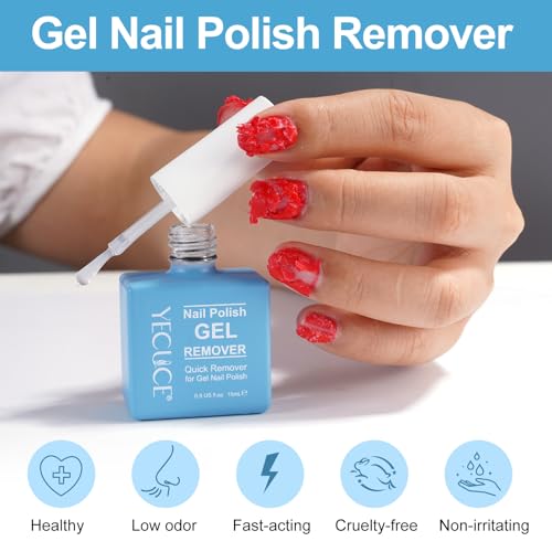 Gel Nail Polish Remover, (2PCS) Gel Polish Remover No Need for Foil, Soaking or Wrapping, Remove Nail Polish within 3-5 Minutes, No Hurt 0.5 Fl Oz