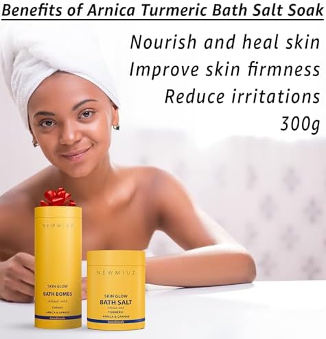 Natural Detox Bath Salt Soak Magnesium Epsom Salt Vitamin C Moisturize Skin Turmeric Orange Arnica Essential Oil Relaxation Stress Relief Gift Women