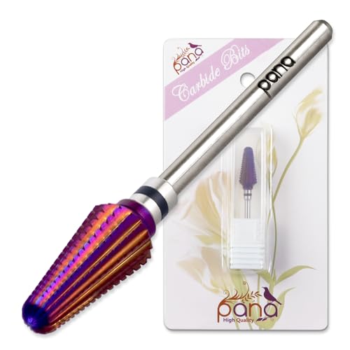 PANA 3/32" Purple Tornado Carbide Nail Drill Bit for Acrylics, Nail Extension, Gel Polish Removal Nail Salon Manicure Pedicure Electric File Tools (Extra Coarse - XC)