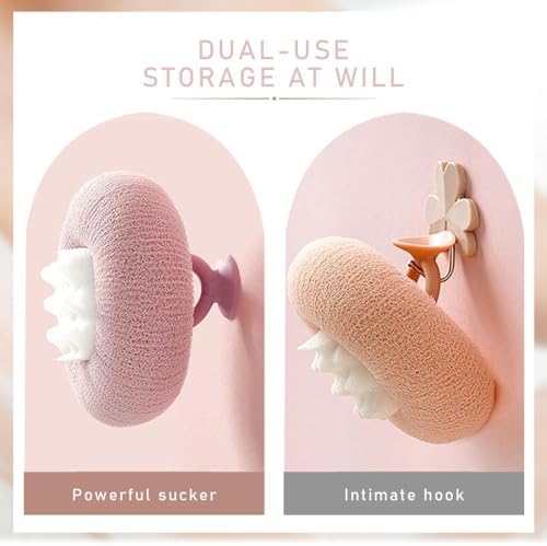 Super Soft Sunflower Suction Cup Bath Ball, 2025 Upgraded 2-in-1 Sunflower Bath Ball Exfoliating Shower Brushes, Sponge Cleaning Brush Suction Cup Bath Ball with Finger Rings (A-2Pcs)